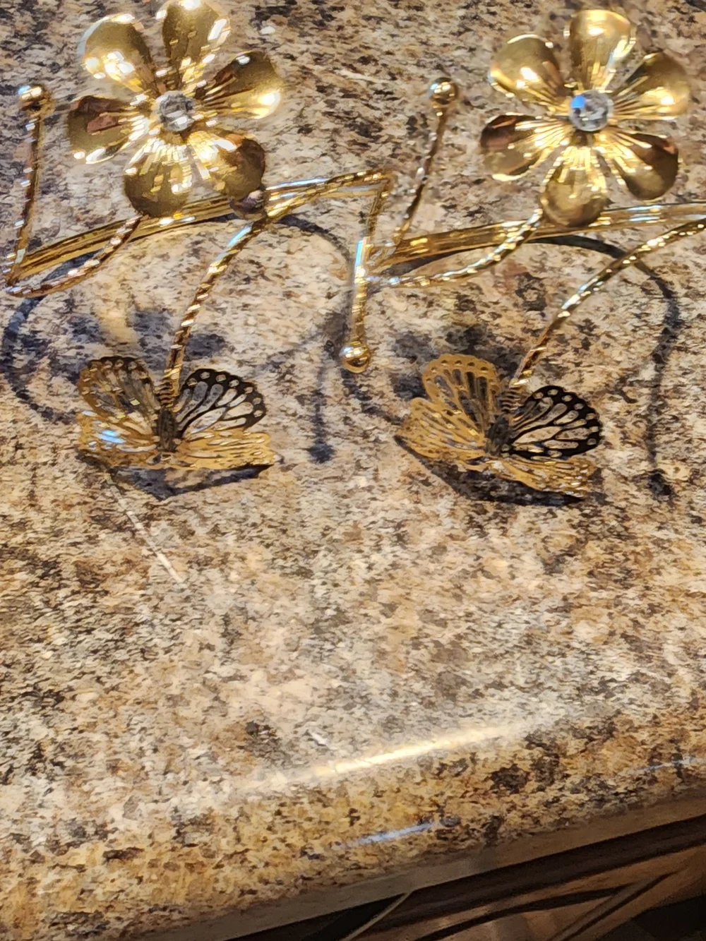 Gold Butterfly & Flower Adjustable Bracelet - Women Accessories